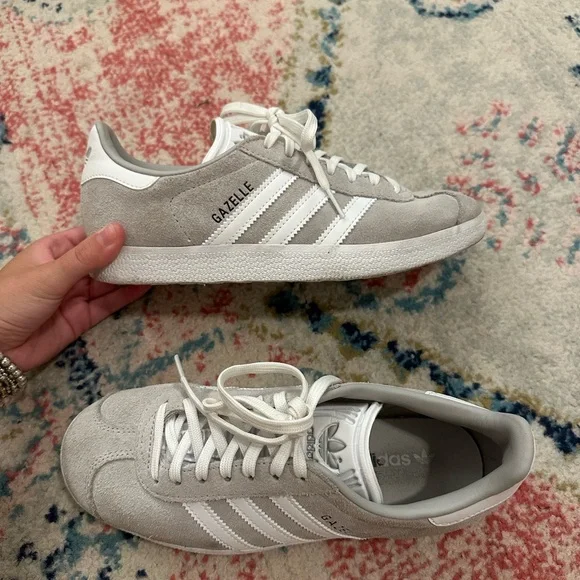 Adidas Gazelle Suede Sneakers in Gray and White - Picture 5 of 10